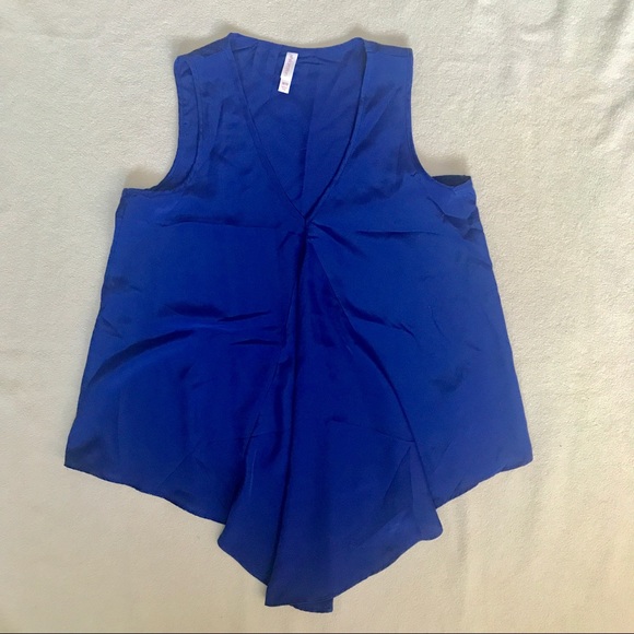 Xhileration pleated indigo blouse